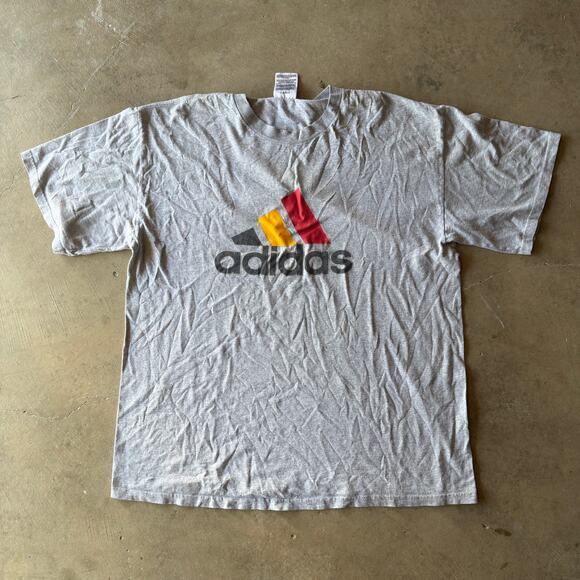 VINTAGE 90S Y2K ADIDAS CENTER LOGO GERMANY T-SHIRT GRAPHIC RETRO MENS LARGE - Picture 1 of 5
